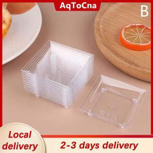 [COD] AqToCna Ship within 24 hours 10Pcs Transparent Mini Appetizer Plates Ice Cream Cup Plastic Fruit Candy Cake Jelly Yogurt Mousse Dessert Container Pastry Tool