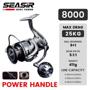 SEASIR CONTRA MAX Reel Pancing Power Handle 3000-8000 Spinning Reel Pancing Putar Gulungan Saltwater All Metal