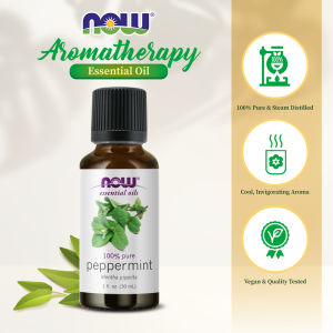 100% Pure Steam Distilled Peppermint Oil NOW Essential Oils Vegan Invigorating Aroma Aromatpy Fragrance 30 ml