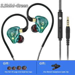 Vaorlo Tai nghe siêu trầm 9D với HD Microphone Dual cuộn dây Hi-fi bản chất Tai nghe nhét tai âm trầm tai nghe chống thấm nước & mồ hôi Tai nghe chơi game giảm tiếng ồn Tai nghe cao âm thanh chất lượng chính hãng