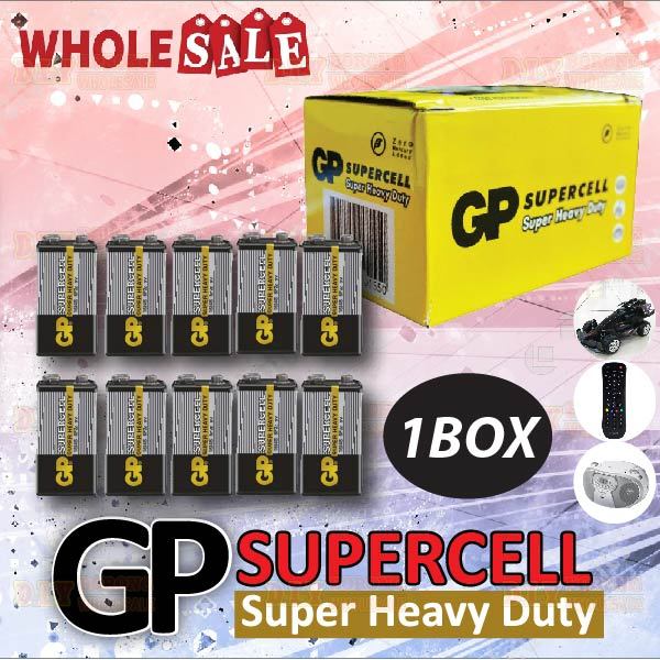 GP SUPERCELL Super Heavy Duty 1604S 6F22 9V Battery Batteries 1BOX ...