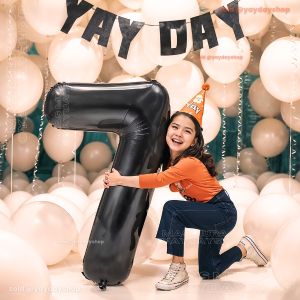 Number Balloons 40 inches: Big Black Premium Quality for Your Happy Birthday Party Needs - 0-9 Decorations That Stand Out!
