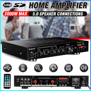 COD Sunbuck Audio Bluetooth 5.0 DAC Amplifier 5 Ch Remote 2000W AV 298BT / Ampli karaoke lengkap murah bluetooth suara joss rumah komplit full set di mobil / ampli power buat di rumah / amplifier karaoke lengkap bluetooth full super bass rumahan