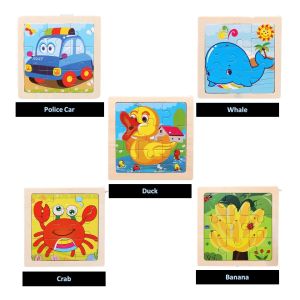 Bundle 5pcs Wooden jigsaw puzzle toy children animal puzzle