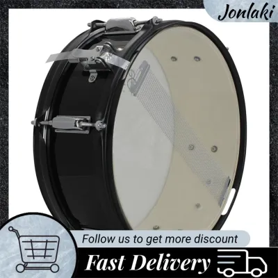 Jonlaki 14 Inch Snare Drum Marching Drum Stainless Steel Shell Rustproof Professional Sound with Drumsticks Shoulder Strap Tuning Key Lightweight for School Band
