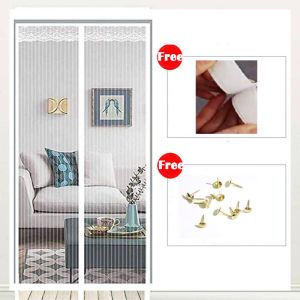 Tool-free Magnetic Mosquito Net Mesh Screen Door Curtains Anti Bug Fly Automatic Closing Door Net Langsir Pintu Kelambu