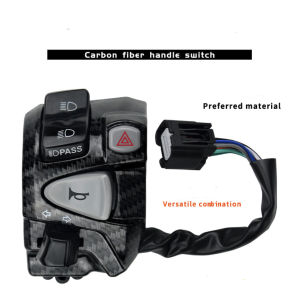 Suitable for Honda pcx150 switch assembly left handlebar upgrade and modified double flash steering carbon fiber handlebar seat switch