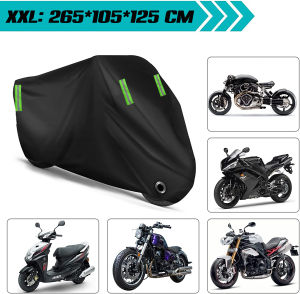 AOZI 5 Colors 3 Layers Motorcycle Cover Waterproof Protection Rain and Dust UV Cover Suitable All Motorcycle With Lock-Holes