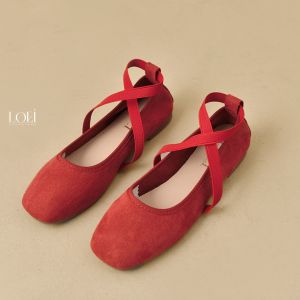LOEI Davina Sepatu Flats Wanita Stylish Tali Silang Elastis 4818