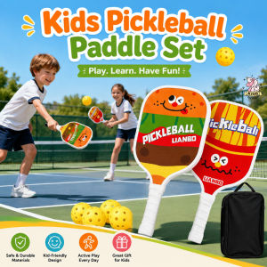 Kids Pickleball Paddle Racket Set Youth Training Non Slip Grip Portable Outdoor Play