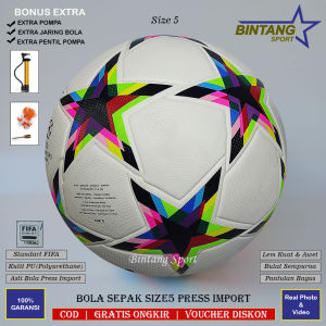 Bola Sepakbola Size 5 Original Import Press Mesin Bola Sepak Liga Champion Kualitas Terbaik