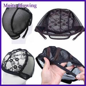 Moito Lace Mesh Full Wig Cap Hair Net Weaving Caps For Making Wigs Adjustable Straps