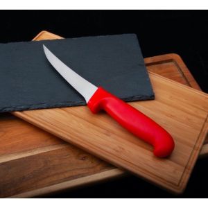 Red Boning Knife curved butcher knife 6 inches 5Cr15Mov German Stainless Steel