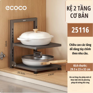 Kệ để xoong nồi chảo ECOCO thép Carbon cao cấp thế hệ mới Kệ gầm bếp tủ đa năng điều chỉnh chiều cao chịu tải mạnh