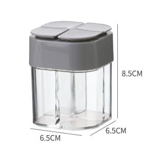 4in1 Transparent Seasoning Box Spice Dispenser Jar with Lids 4 Compartment Outdoor Barbecue Seasoning Bottle Household Storage Seasoning Box
