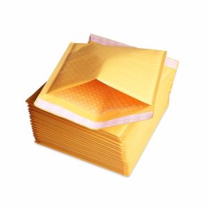 100Pcs Yellow Kraft Paper Bubble Envelopes Mailing Bags Padded Mailers Shipping Bags For Boutique Packaging Gift Wrap Pouches