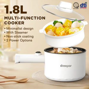 Dreepor Multi-Function Electric Cooker Non-Stick Frying Pan With Food Steamer Large Capacity Electric Pot Cooking For Home or School