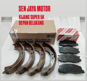 BRAKE PAD BRAKE SHOE KIJANG 5K KAMPAS REM SET DEPAN BELAKANG KIJANG 5K KF40 SUPER