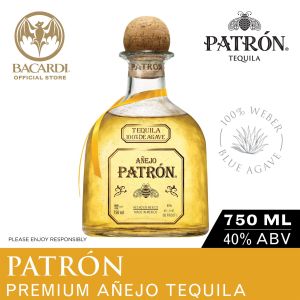 Patron Anejo Tequila - 750ml / 75cl 40% ABV - Spirit Aged in Oak Whiskey Barrels