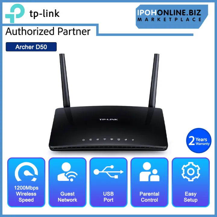 TP-LINK AC1200 Wireless Dual Band ADSL2+ Modem Router Archer D50
