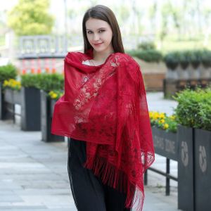 MYCOLOR Elegant Casual Headscarf Cheongsam Shawl Sunscreen Shawl Neckerchief Dress Shawl Bridesmaid Shawl For Female Women Scarf Beach Yarn Bride Shawl Lace Scarf