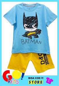 Setelan anak BATMAN Skyblue Size 1-10 Tahun / baju anak / baju murah / COD