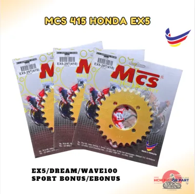 MCS 415 RACING REAR SPROCKET HONDA EX5/WAVE 100/CLASS GOLD (26T-36T) RACING SPOKET BELAKANG EX5 DREAM MURAH