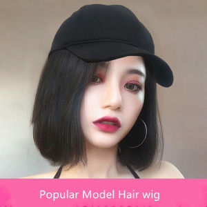 TSE Short BOBO Wig Cap 2 IN 1 Function - Young Lady Fashion Bobo Curled Hair Wigs with Hat SW12C Women Cap - High Temperature Wire Hair