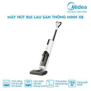 [Trả góp 0%] Máy hút bụi lau sàn thông minh 3 trong 1 MIDEA X8 (Công suất 150W Màn hình LED Thông báo bằng giọng nói Vệ sinh tự động 1 lần nhấn) - Hàng chính hãng bảo hành điện tử 1 năm