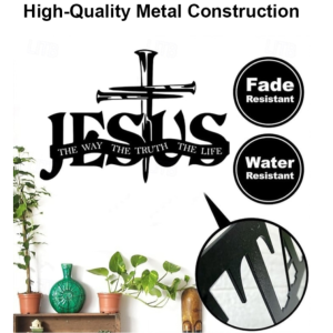 Black Metal Cross Wall Art Hanging Christians Hanging 3D Home Art Decoration Bring Good Luck