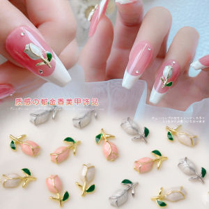 Tulip Nail Art Accessories / Metal Texture Light Luxury Wind Drip Oil Rose / Flower Nail Jewelry