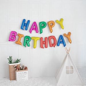 Nijito - 16 Inch Belon Happy Birthday Set Foil Balloon Letter Balloon Birthday Party Happy Birthday Sticker Party Supplies