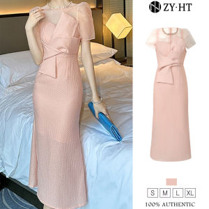 ZYHT EraVogue Womens Dresses Pink Dresses Puff Sleeve Dresses Work Dress Hiso Dress Vintage Dress Dress Party Dress Evening Dress 30909