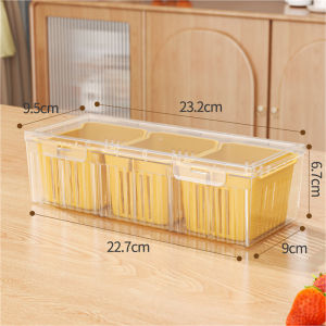 Dizoey 3 Grids Refrigerator Storage Boxes Garlic Onion Pepper Organizer Fruit Vegetable Drain Crisper Box Kitchen Sealed Containers ﻿