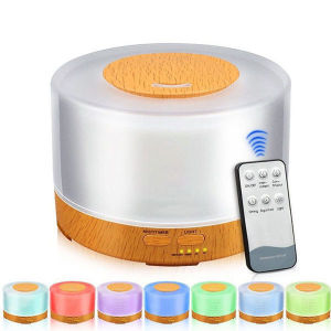 JINGKE 500ml Electric Aromatherapy Essential Oil Diffuser Ultrasonic Humidifier Air Purifier with Color Lamp has 7 Kinds of Light Color Changes and Timer Settings