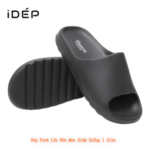 (HCM) Dép bánh mì slide răng cưa nam quai ngang (Form Lớn Lùi 1 Size) iDEP DL107 đúc EVA nguyên khối siêu nhẹ chống thấm nước