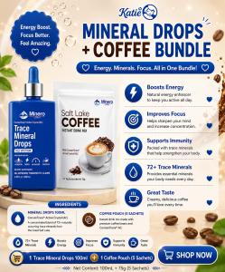 Minero Utah 100ml Trace Mineral Drops + Salt Lake Coffee Bundle | Boost Energy Focus & Daily Wellness