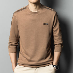 bungee Mens fashion temperament thin bottoming longsleeved sweater waffle solid color sweater