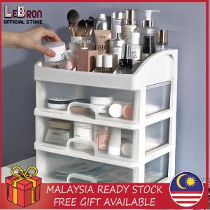 LEBRON READY STOCK 3 TIER Office File Stationery Storage Cosmetics with Drawer Cosmetic Storage Makeup Organizer Comestic Box 化妆收纳盒