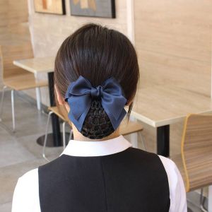 PUREGLOW Vintage Hair Clip Female Nurse For Girls Bowknot Women Spring Clip Ponytail Clip Hairgrips Cover Net Korean Bun Snood