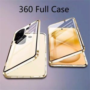 360 Full Case For Vivo X200 FE Case Double Sided Magnetic Adsorption Metal Tempering Glass Cover For Vivo X200FE 5G S30 Pro Mini