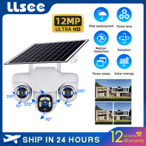 4G Solar Camera 12MP 10x Zoom Triple Lens PTZ CCTV WiFi Waterproof Human Detection Night Vision Outdoor Security Surveillance