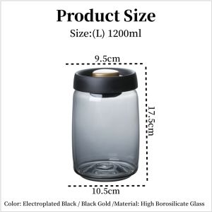 Shiok Living 🚀 Coffee Bean Glass Storage Jar Sealed Container Vacuum Jar Sealed Food Storage