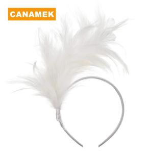 【CANAMEK】 Colorful Mardi Gras Feather Headband Flapper Headpiece Adult Party Costume Hair Accessories