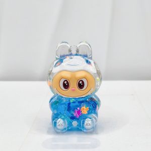 LUXURY GRADE Luminous Labubu Mini Ornaments 5.3 Cm POP MART Quicksand Bottle Decoration  Glow in The Dark Desktop Figurines