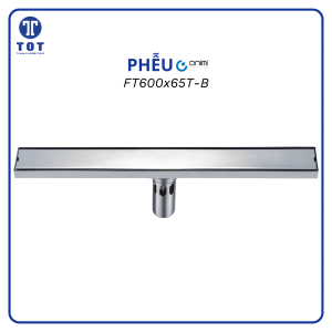 Phễu Thoát Sàn Ngăn Mùi Côn Trùng Hình Chữ Nhật Không Lỗ ONIMI Chất Liệu Inox 304 Sáng Bóng Bền Bỉ Không Rỉ FT600X65T-B