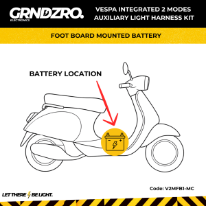 Grndzro VESPA 2 Modes integrated control Auxiliary light Wiring harness kit