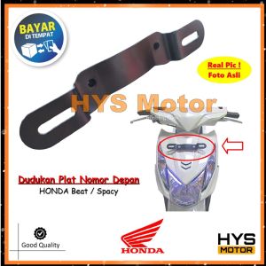 HYS Breket Besi Plat Nomor BEAT Fi K25 BEAT POP SPACY KARBU SPACI Fi KZL - Dudukan Pelat Depan Tebal Kendaraaan HONDA