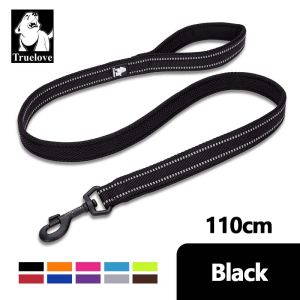 TRUELOVE 110cm Reflective Dog Leash Mesh Padded Outdoor Training Pet Dog Nylon Leash Outside for Small Large Dog Safety Training