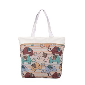 DEOBAGS TOTE BAG MOTIF GAJAH THAILAND / TAS MEKKAH MADINAH OLEH OLEH HAJI UMROH / TAS TOTE BESAR MOTIF  JUMBO PREMIUM  - TFW 0095